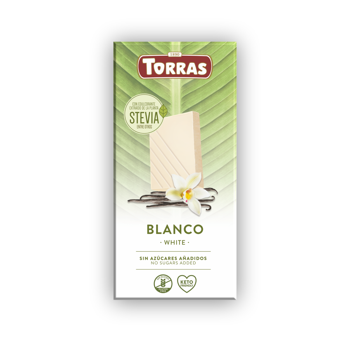 Baltā šokolāde STEVIA Torras, 100gr