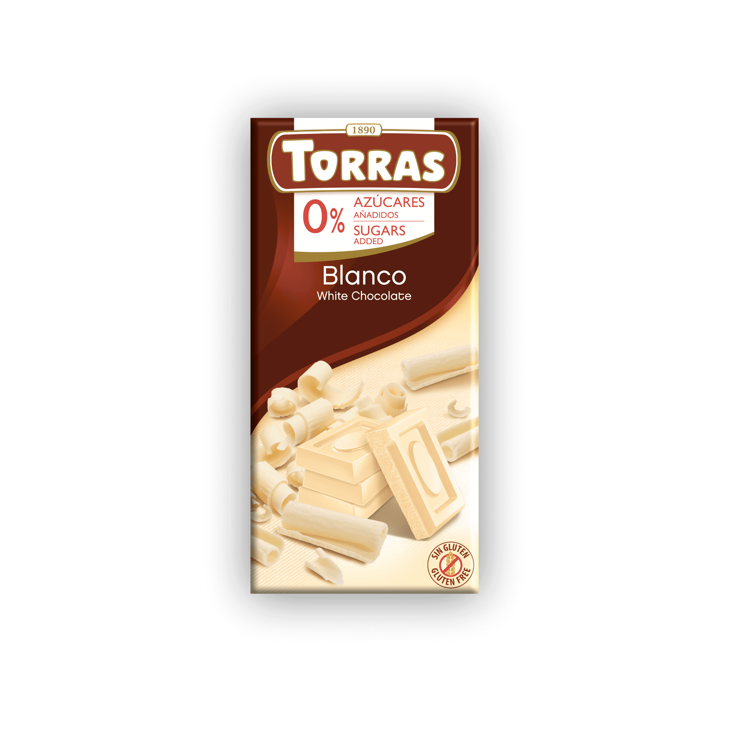 Baltā šokolāde bez pievienota cukura Torras Classic, 75 g