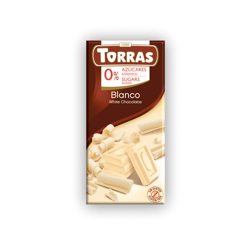 Baltā šokolāde bez pievienota cukura Torras Classic, 75 g