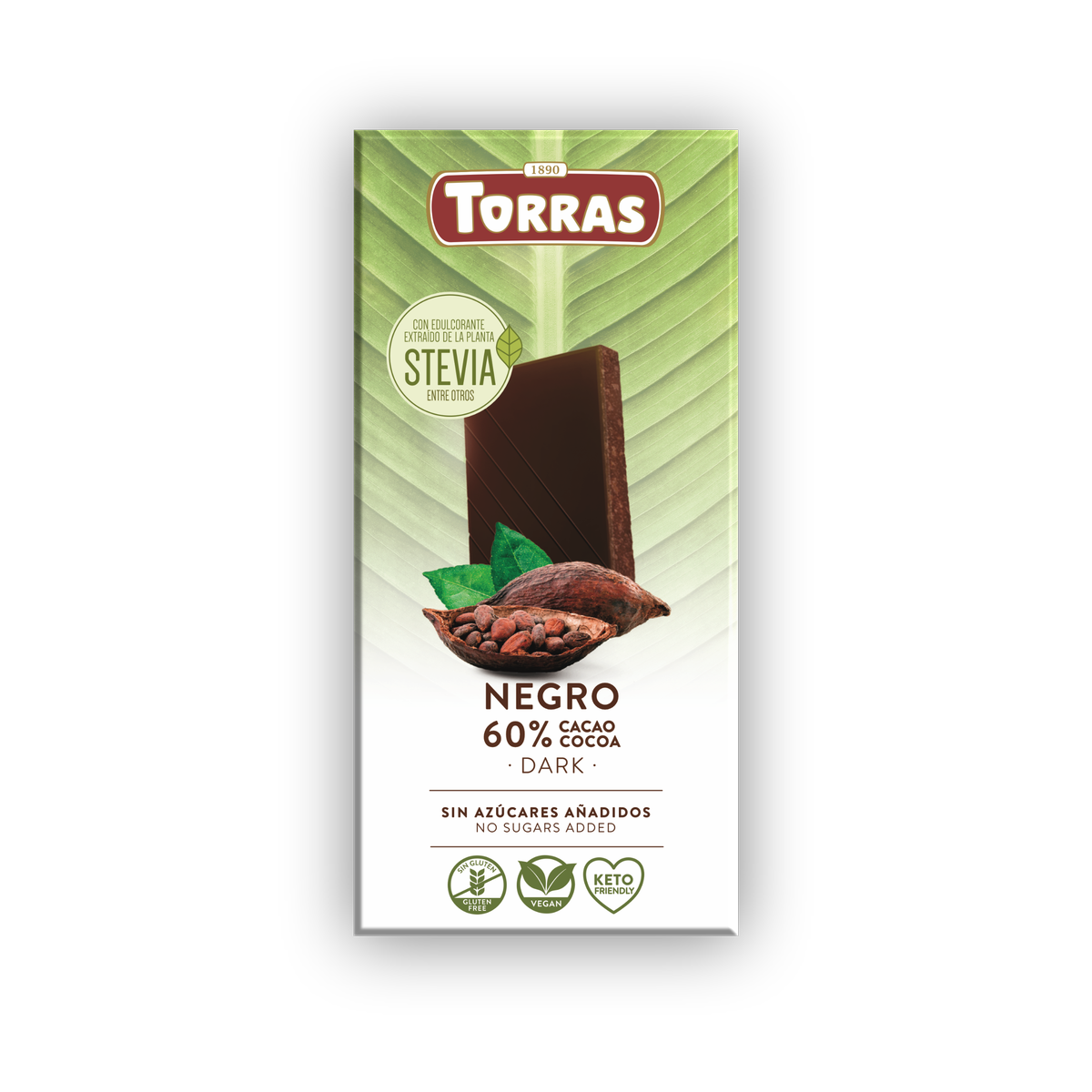 Tumšā šokolāde 60% Stevia Torras, 100gr