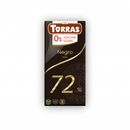 AKCIJA!!! Tumšā šokolāde Torras Classic 72% bez cukura, 75 g