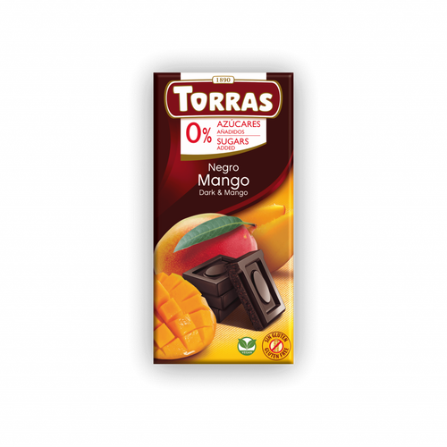 AKCIJA!!! Tumšā šokolāde Torras Classic ar mango bez pievienota cukura 75 g