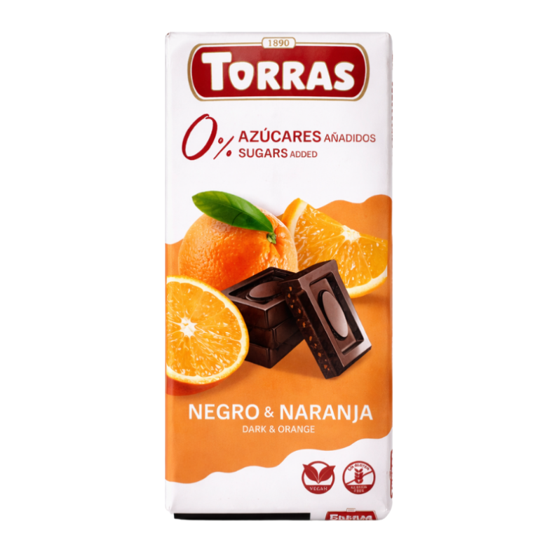 JAUNUMS:Tumšā šokolāde Torras Classic ar apelsīnu bez pievienota cukura 75g